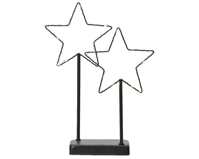 Lumineo micro led ster op standaard 20 lamps op batterij met timer 6x24x34cm