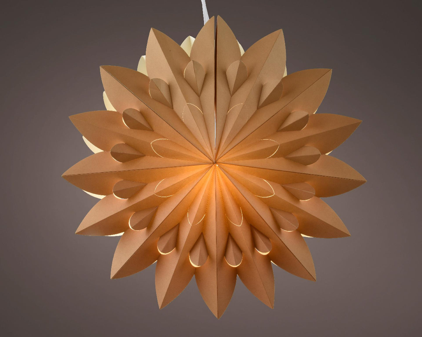 Lumineo kerstster met ledverlichting met timer op batterij fsc karton dia40cm amber<br>