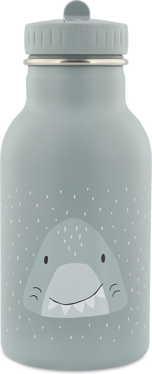 Trixie thermos drinkfles - mr. shark - rvs waterfles voor kinderen - lekvrije fles - 350ml - blauw