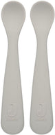 Jollein - lepeltje (nougat) - siliconen - baby lepel, baby servies - 2 stuks - 6-18 maanden