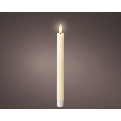 Lumineo led dinerkaarsset wax crème ø2,2xh24,5cm