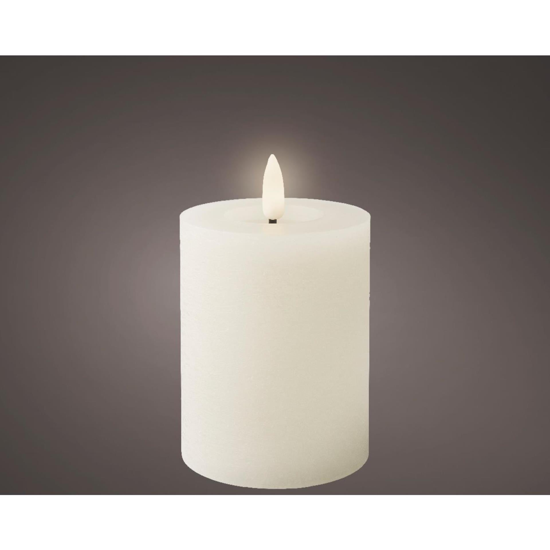 Lumineo led kaars wax wit ø7xh11,2cm