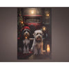 Lumineo kerst canvas honden led 1,5x38x58cm warm wit