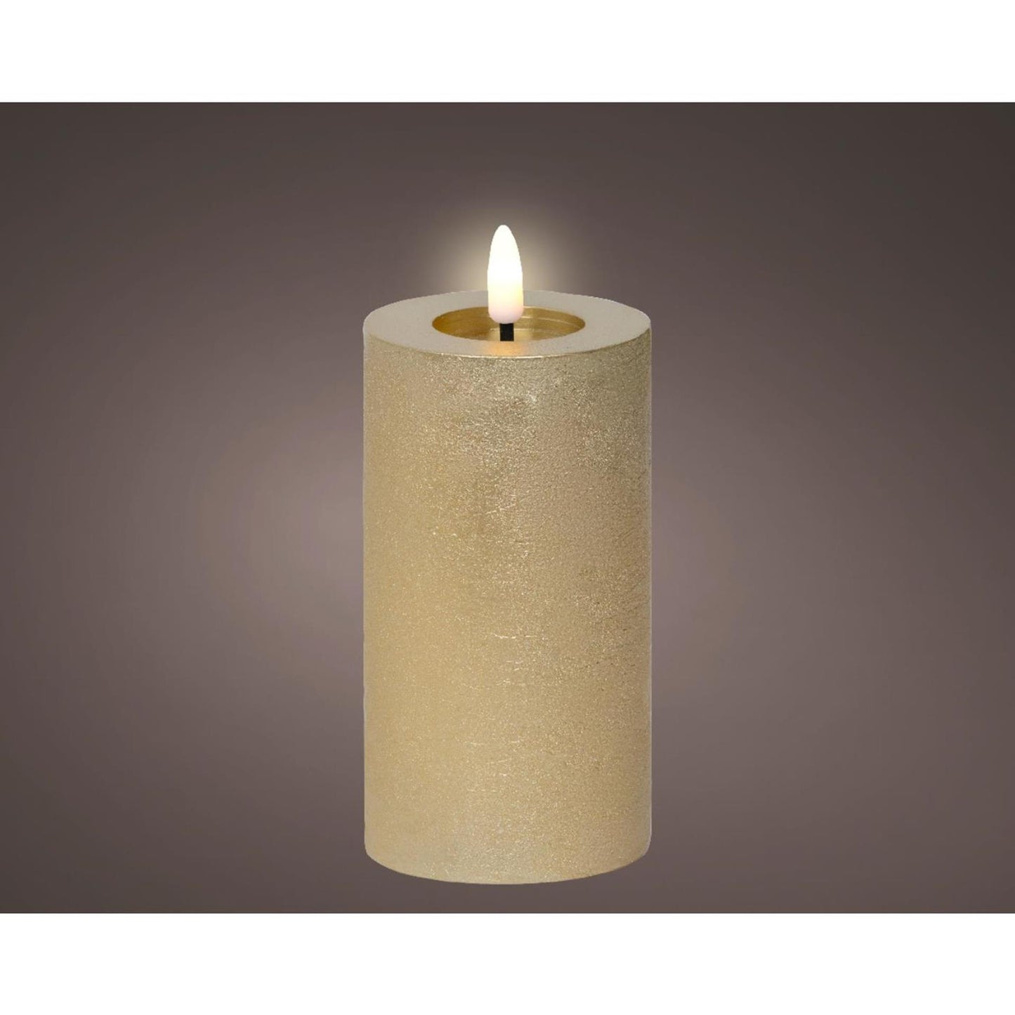 Lumineo led kaars wax goud ø7xh15cm