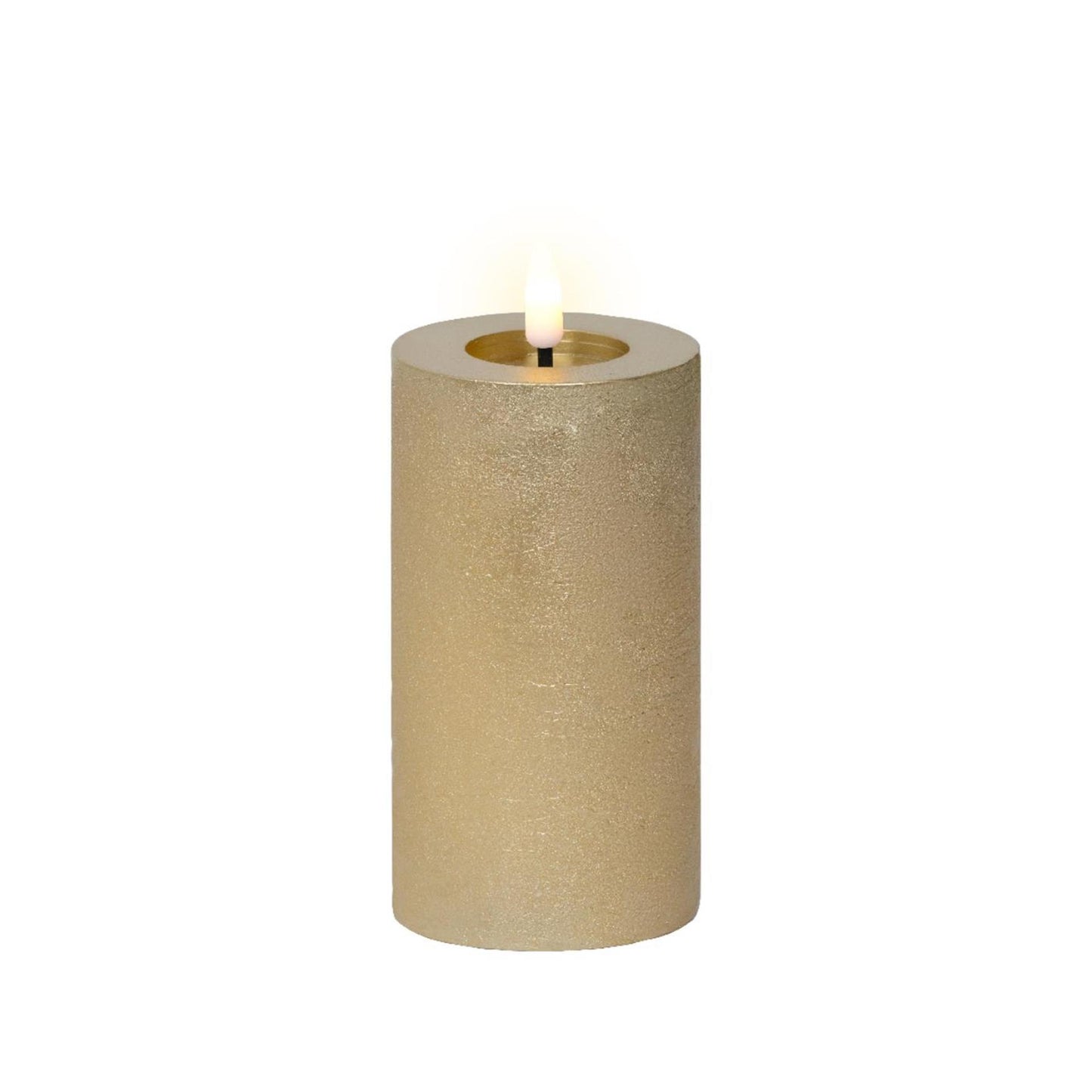 Lumineo led kaars wax goud ø7xh15cm