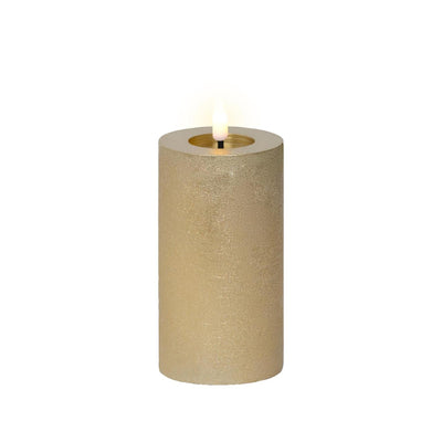 Lumineo led kaars wax goud ø7xh15cm