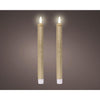 Lumineo led dinerkaarsenset wax goud h24,5cm