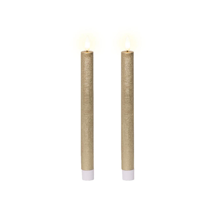 Lumineo led dinerkaarsenset wax goud h24,5cm