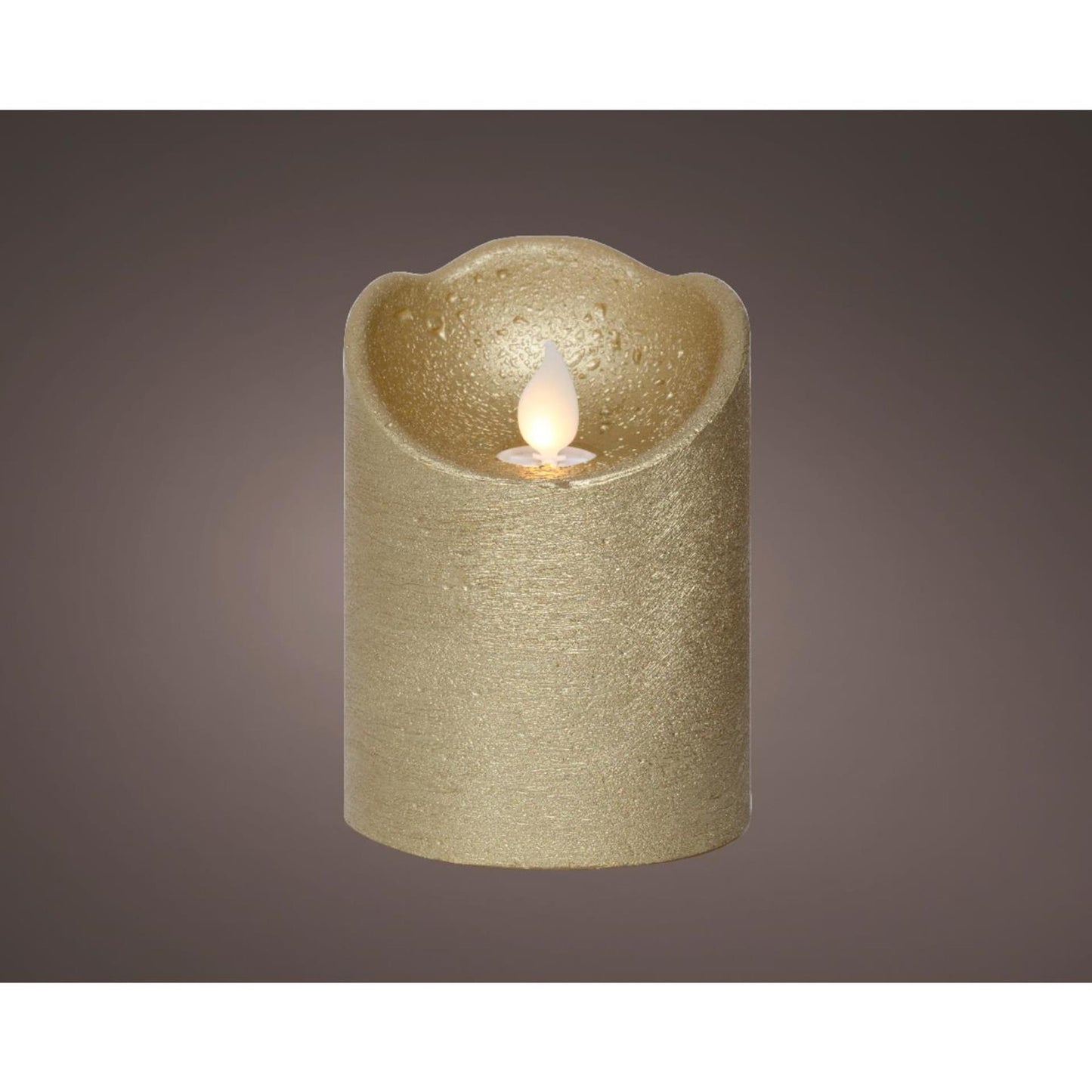 Lumineo led waving kaars wax goud ã˜7,5xh10cm warm wit