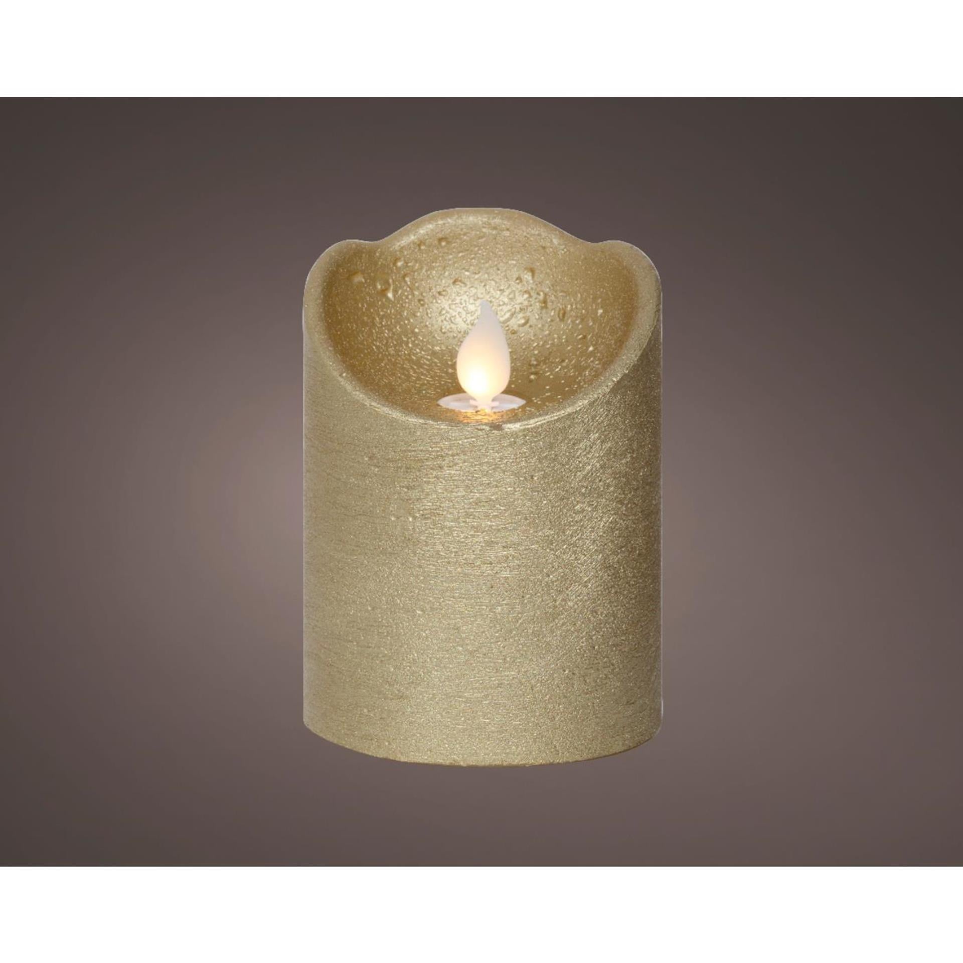Lumineo led waving kaars wax goud ã˜7,5xh10cm warm wit