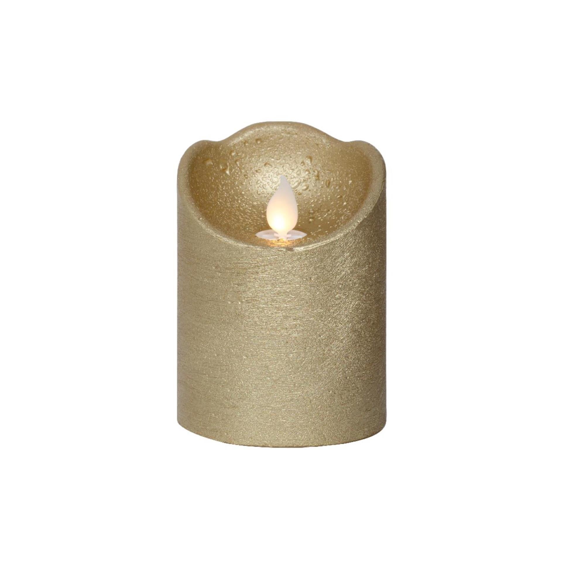 Lumineo led waving kaars wax goud ø7,5xh10cm