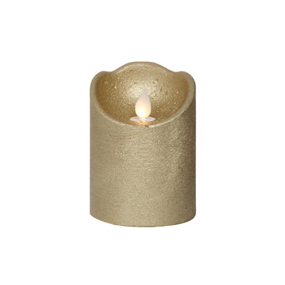 Lumineo led waving kaars wax goud ø7,5xh10cm