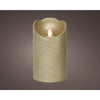 Lumineo led waving kaars wax goud ø7,5xh12,5cm