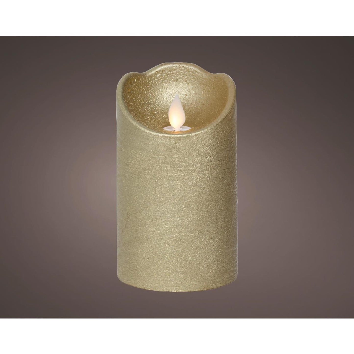 Lumineo led waving kaars wax goud ø7,5xh12,5cm warm wit