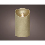 Lumineo led waving kaars wax goud ø7,5xh12,5cm warm wit - afbeelding 1