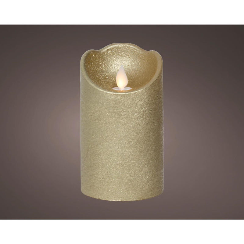 Lumineo led waving kaars wax goud ø7,5xh12,5cm