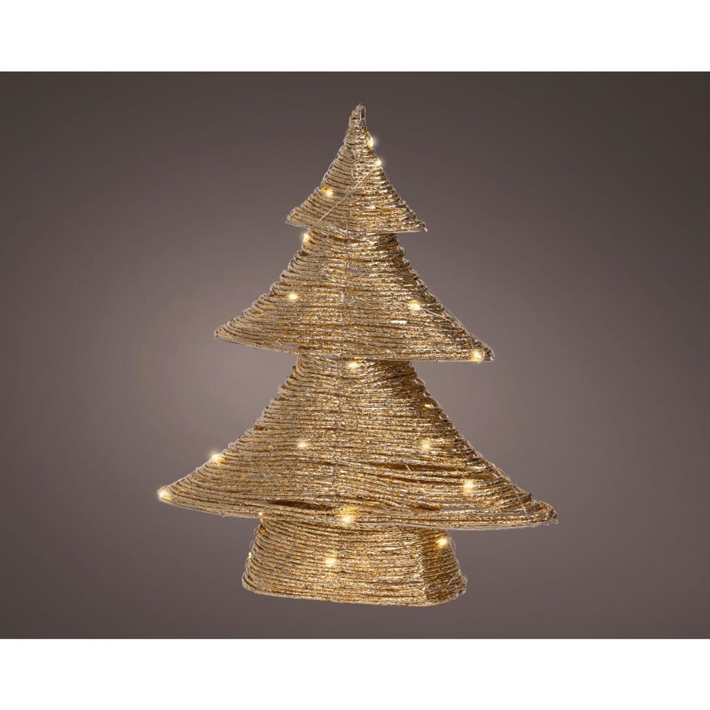 Lumineo kerstboom papier goud led 10x34x40cm warm wit