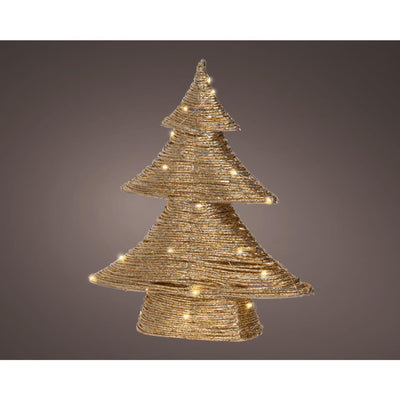 Lumineo kerstboom goud led 10x34x40cm