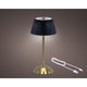 Lumineo tafellamp oplaadbaar met led zwart goud ø15xh30,5cm