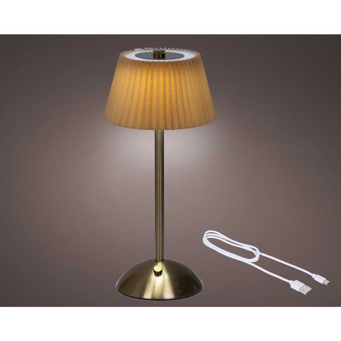 Lumineo tafellamp oplaadbaar met led oranje goud ø15xh30,5cm
