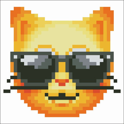 Diamond dotz diamond painting cool cat 10x10 cm