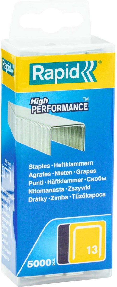 Rapid dundraadnieten type 13 - gegalvaniseerd staal - scherpe punten - 6 mm - 5000 stuks