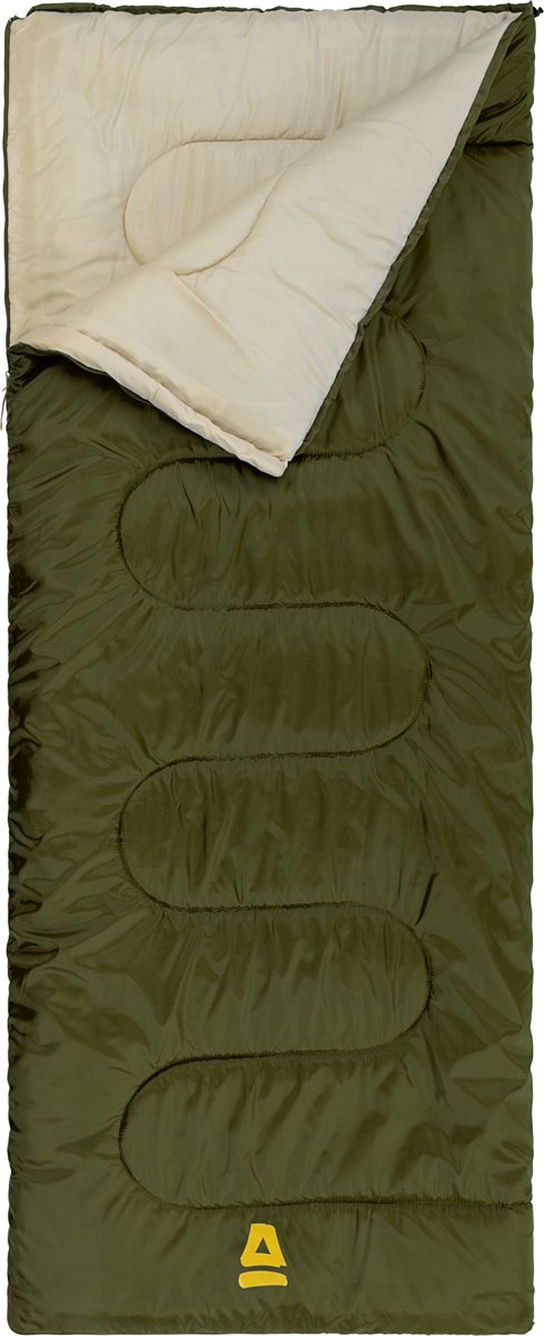 Abbey camp slaapzak 3 seizoenen - dekenmodel - groen - 210 x 85 cm - koppelbaar en extra ruim