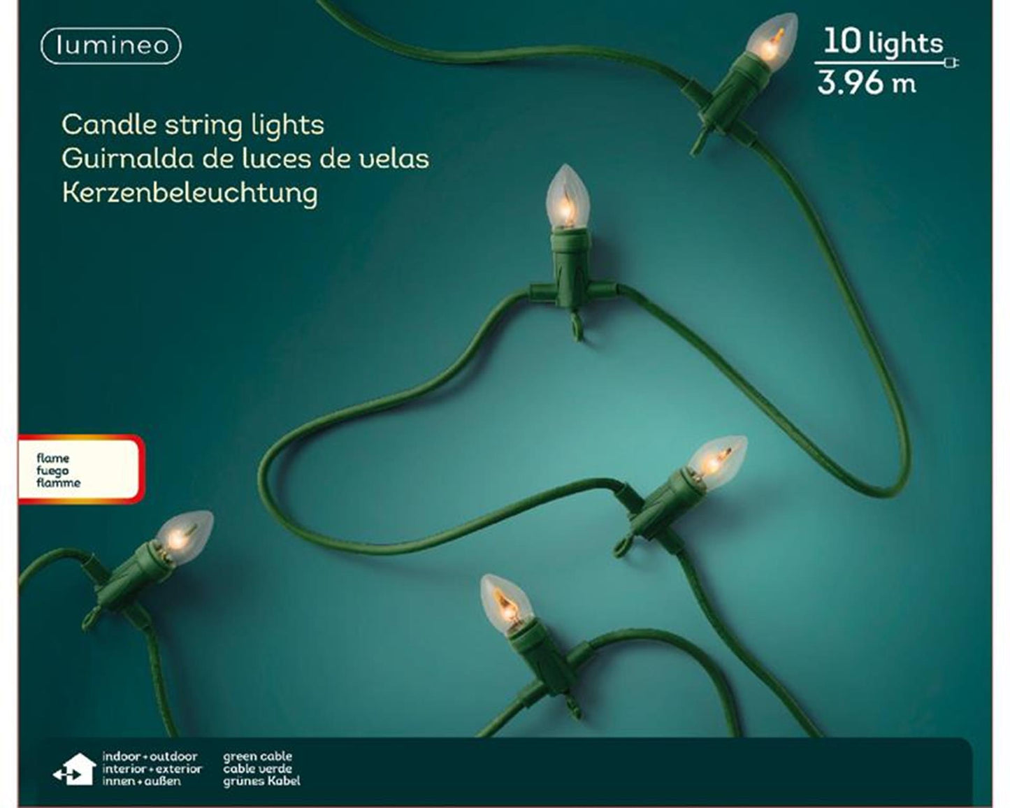 Lumineo vlamverlichting 10lamps 396cm