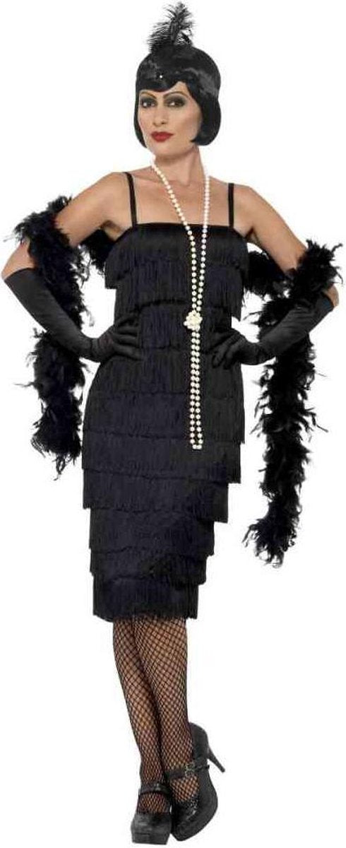 Smiffys - flapper kostuum - m - zwart