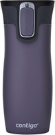 Contigo west loop autoseal thermosbeker, 470 ml roestvrijstalen isoleerbeker - plum - koffiebeker-to-go, lekvrije beker-to-go met easy-clean-deksel, houdt tot 5 uur warm