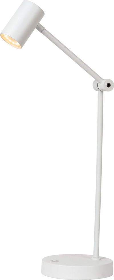 Lucide tipik - oplaadbare bureaulamp - accu batterij - led 3 stepdim - 1x3w 2700k - wit