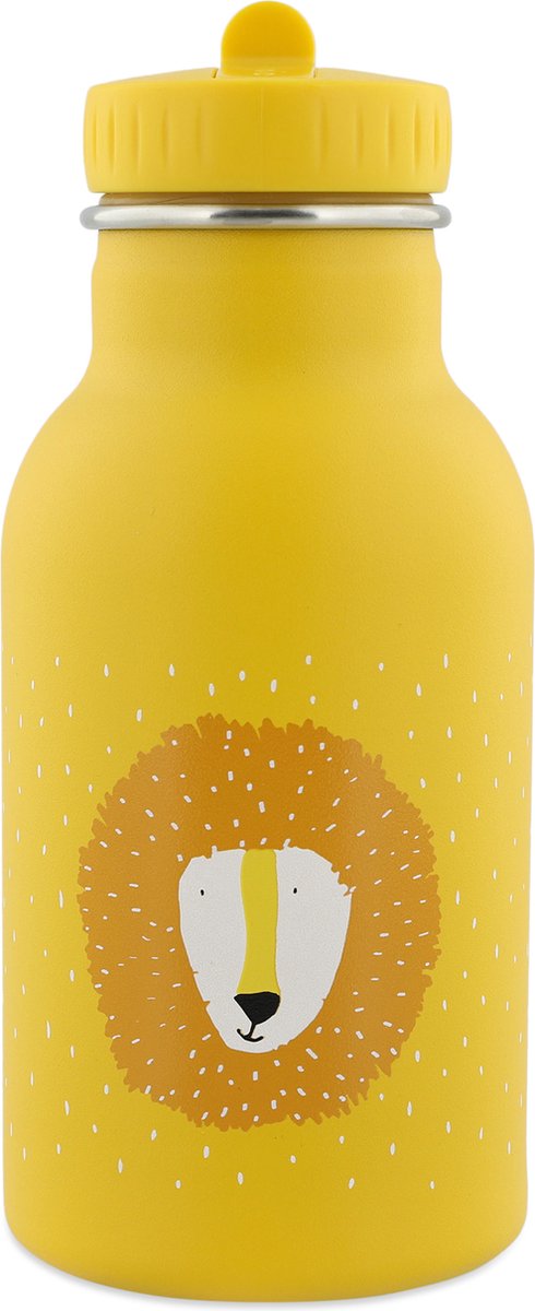 Trixie thermos drinkfles - mr. lion - rvs waterfles voor kinderen - lekvrije fles - 350ml - geel
