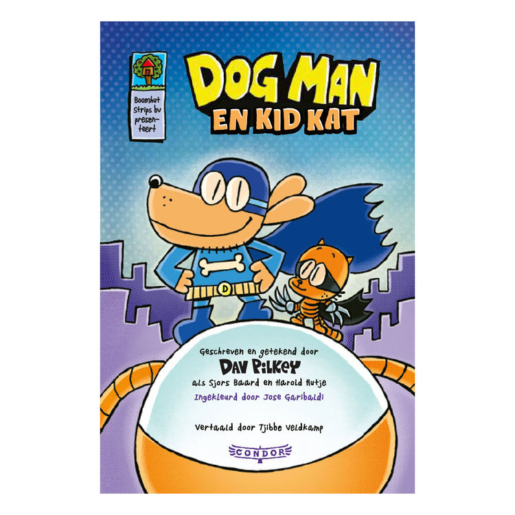 Centraal boekhuis dog man en kid kat