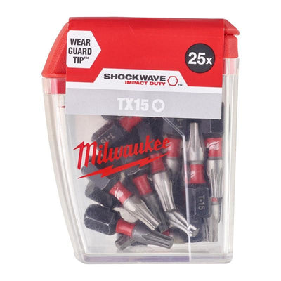 Milwaukee accessoires shockwave gen ii tx15 25mm 25stuks - 4932430873