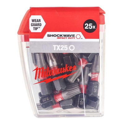 Milwaukee accessoires shockwave gen ii tx25 25mm 25stuks - 4932430880