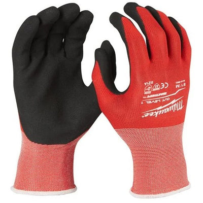 Milwaukee accessoires gedipte werkhandschoenen snijklasse 1 a | m 8 | 12 paar - 4932471614