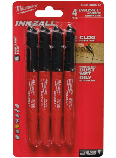 Milwaukee accessoires inkzall markers | zwart | 4 stuks- 4932480551