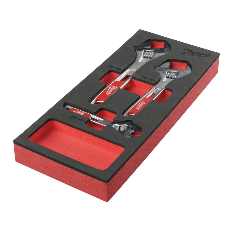 Milwaukee accessoires foam inlay verstelbare moersleutelset (3 delig) - 4932492397