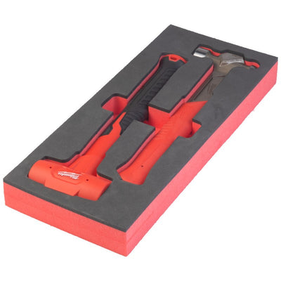 Milwaukee accessoires foam inlay hamers: bolkophamer 450g en terugslagvrije hamer 790g (2-delig) - 4932493254