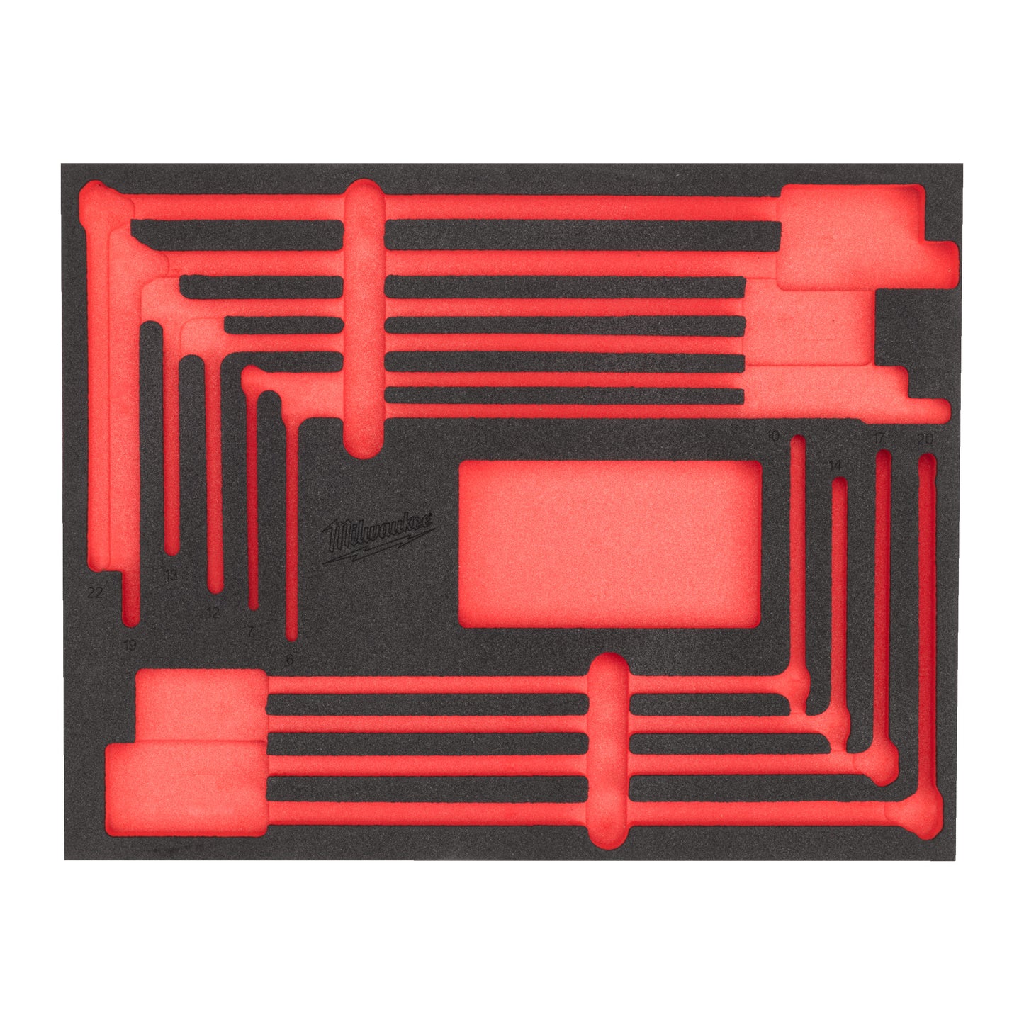 Milwaukee vervangende foam inlay voor t-dopsleutel set met cardangewricht | 8-delig - 4932499114