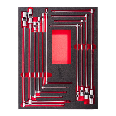 Milwaukee foam inlay t-dopsleutel set met cardangewricht | 10-delig - 4932499295