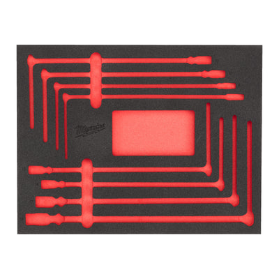 Milwaukee vervangende foam inlay voor t-dopsleutel set met cardangewricht | 10-delig - 4932499296