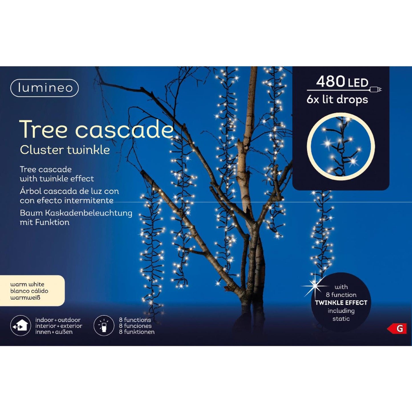 Lumineo lichtgordijn voor boom 480led 200cm