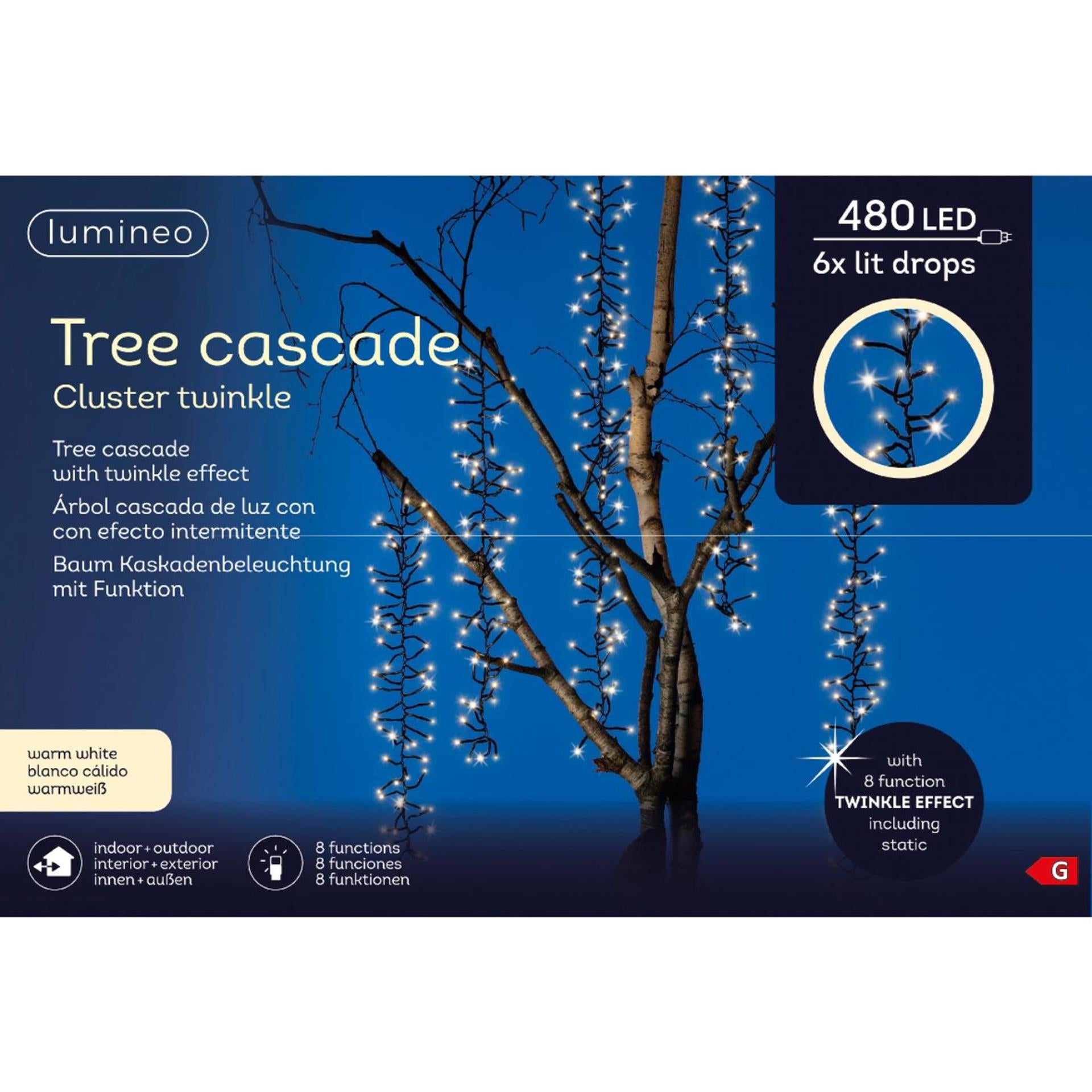 Lumineo lichtgordijn voor boom 480led 200cm