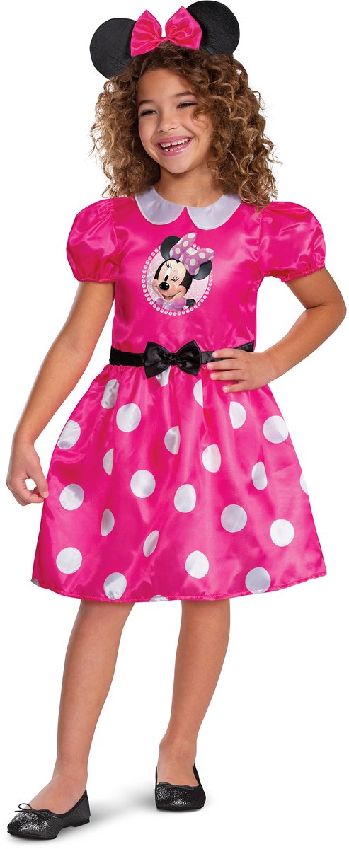Disguise disney roze minnie mouse basic plus kinderkostuum m (7-8 jaar)