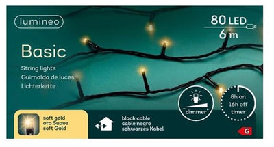 Lumineo basic kerstverlichting 80led champagne