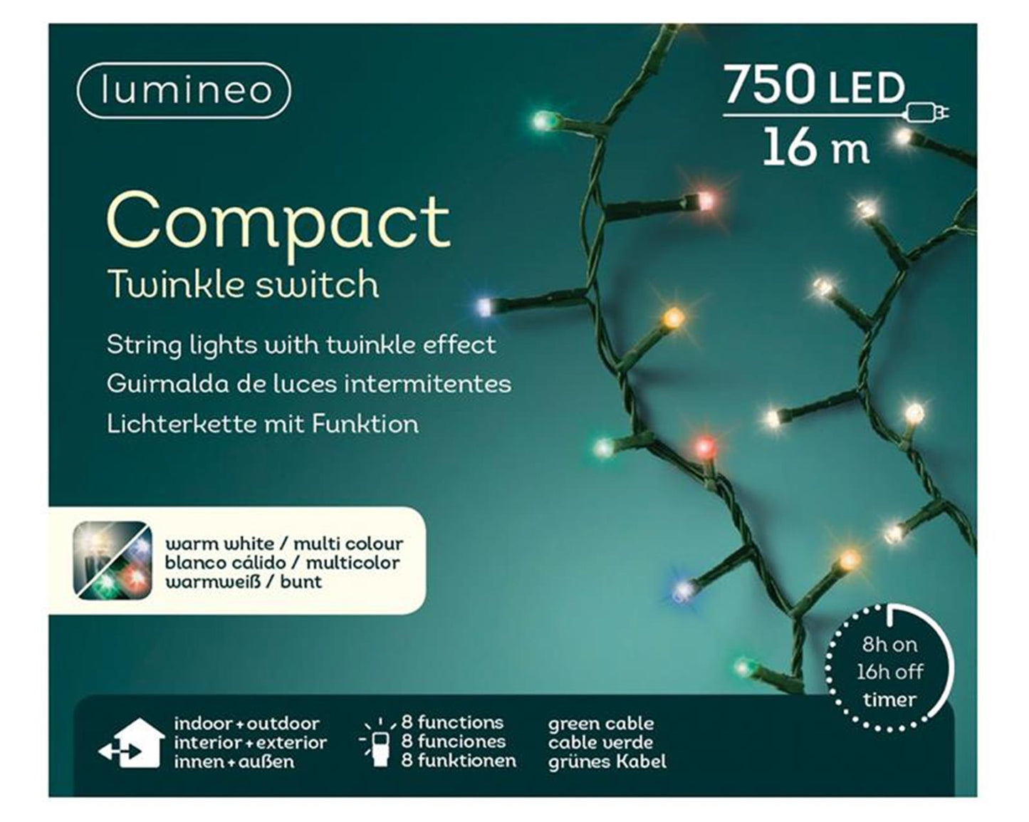 Lumineo led compact lights colour changing 750l