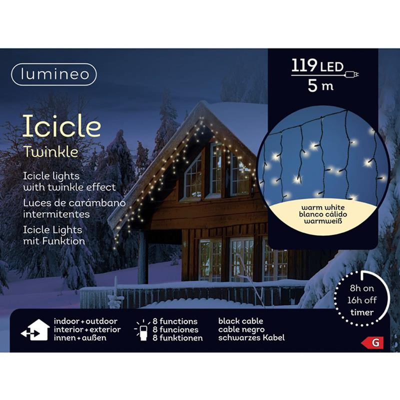 Lumineo ijspegelverlichting 5m 119led w.wit