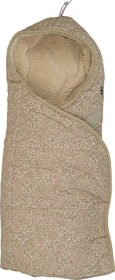 Lodger wrapper - wikkeldeken voor autostoel - beige - 0-9 maanden - winddicht warm - omslagdoek baby