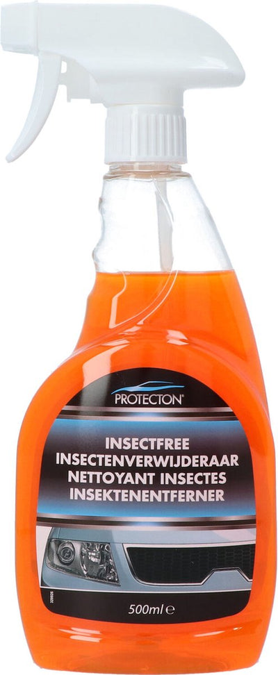 Protecton insectenverwijderaar - verwijdert snel insecten, vuil, sap olie – voor autoruiten, koplampen, chroom, kunststof gelakte oppervlakken - 500ml